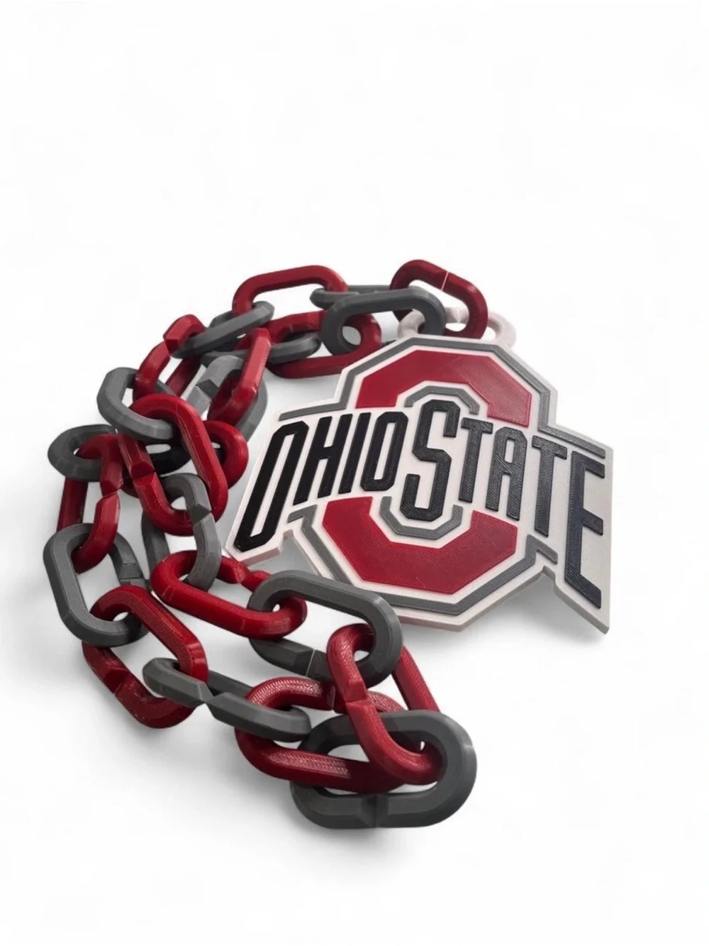 Ohio State Red & Gray Chain Necklace